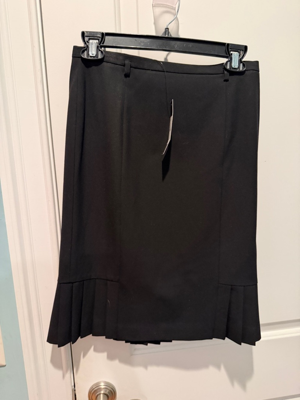 Talbots Black Midi Skirt with Pleated Hem